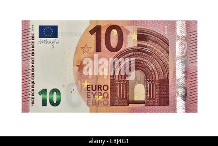 10 EURO-Banknoten im Umlauf seit September 2014, vorn Stockfoto