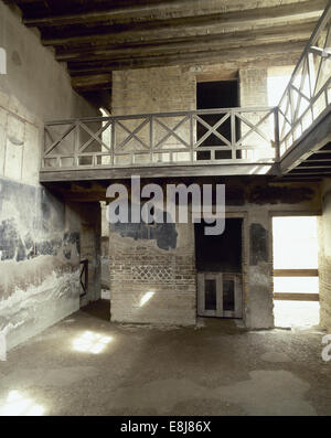 Italien. Herculaneum. Das Haus der Hirsche. 1. ANZEIGE. Im Inneren. Zimmer. Stockfoto