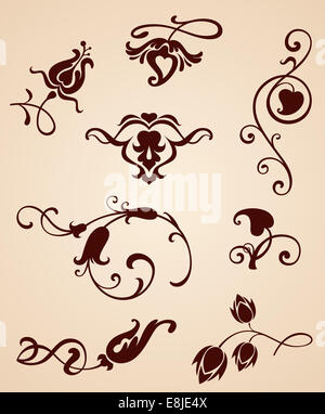 Satz von kalligraphischen Design-Elemente Stockfoto