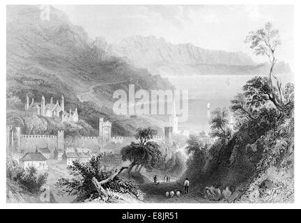 Glenarm, County Antrim, Nordirland von "Landschaft und Altertümer von Irland" durch GEORGE Tugend, ca. 1850 Stockfoto