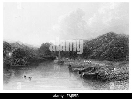 Goodrich ruinösen Norman mittelalterlichen Schloss nördlich des Dorfes Goodrich Herefordshire, England um 1880 Stockfoto