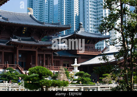 Chi Lin buddhistischen Nonnenkloster buddhistischen Komplex in Hong Kong, China Stockfoto