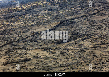 Riesige Risse und Lava vom Ausbruch des Holuhraun in der Nähe der Bardarbunga Vulkan, Island. Stockfoto