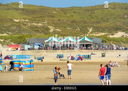 Das Wasserloch Perranporth Strand Cornwall England uk Stockfoto