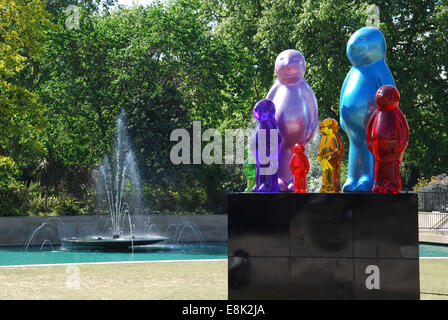 Mauro Perucchetti Jelly Baby Familie Skulpturen in London Marble Arch angezeigt Stockfoto