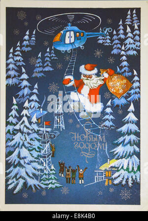 1. Dezember 2009 - gedruckte Postkarte in der UdSSR zu Ehren Feier von Happy New Year. 1985 (Kredit-Bild: © Igor Golovniov/ZUMA Wire/ZUMAPRESS.com) Stockfoto