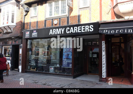 Armee Karriere Rekrutierung Bürogebäude in der Stadt von Canterbury Grafschaft Kent UK 2014 Stockfoto