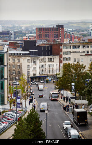 Leeds University Leeds Yorkshire Blick zurück in die Innenstadt Stockfoto