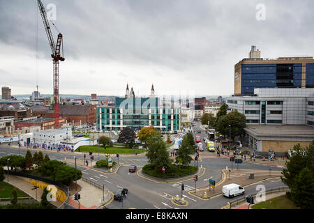 Leeds University Leeds Yorkshire Blick zurück in die Innenstadt Stockfoto