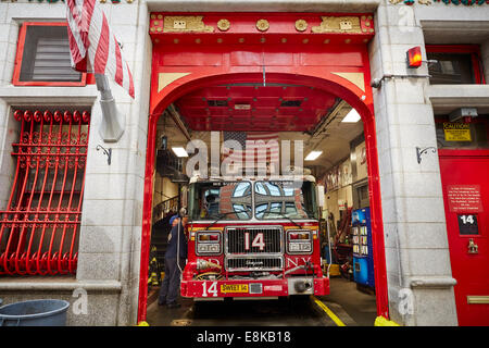 New York City NYC, Feuerwache 14 Stockfoto