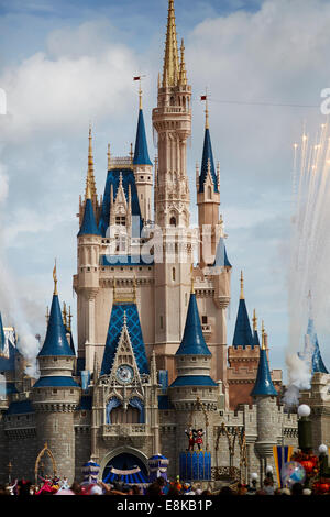 Dinseyland Cinderellas Burg Mainstreet Disneyland Florida USA Stockfoto