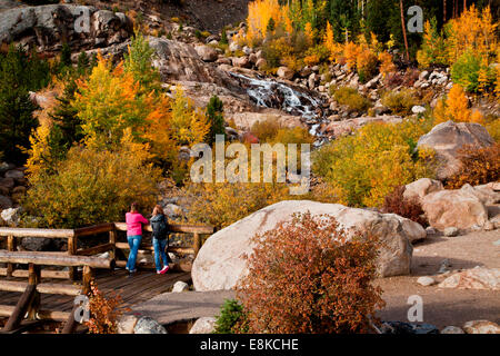 Wasserfall im Grand Teton National Park. Stockfoto