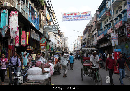 Leben auf der Straße in Alt-Delhi Stockfoto