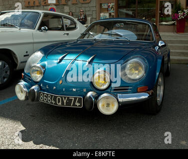 Oldtimer-Show in Praz-Sur-Arly (Alpen, Frankreich) Stockfoto