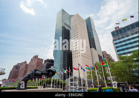 Gebäude der Vereinten Nationen in New York City, USA Stockfoto