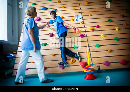 Reportage über Sylvain, 11 Jahre alt, leidet an Autismus, die er diagnostiziert wurde, als er 7 war, da er 16 Monate alt war, wurde er Stockfoto