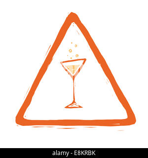 Piktogramm veranschaulicht die Gefahren des Alkohols. Stockfoto