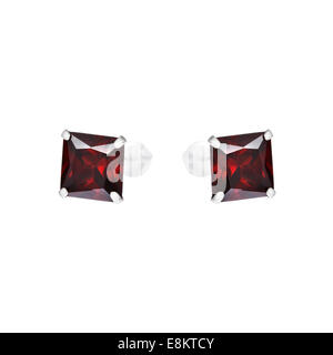 Ohrringe, isoliert auf weiss Stockfoto