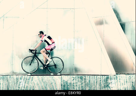 Profi-Radsportler in düsseldorf Stockfoto