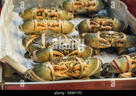 Krabben in Yaowarat, Bangkok Chinatown gefunden. Stockfoto