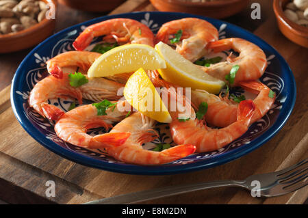 Gambas a la Plancha. Riesengarnelen spanischen Stil Stockfoto