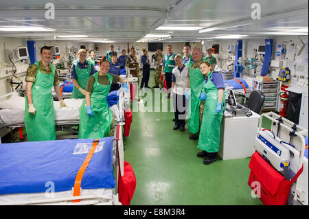 RFA Argus, der Royal Navy primäre Casualty Rezeption, Krankenhaus und Flugzeuge unterstützen Schiff. Stockfoto