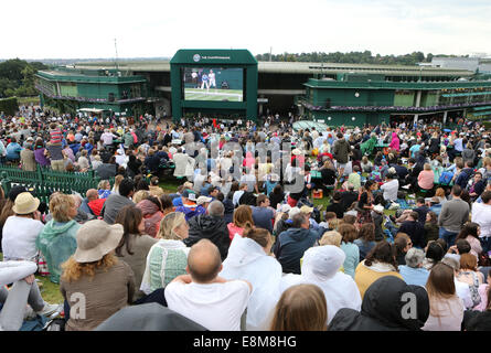 Zuschauer auf Mount Murray bei den Wimbledon Championships 2014, Stockfoto