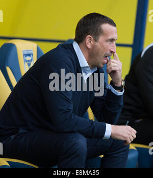 10.04.2014 Fußball: Oxford United V Newport Newport Chef, Justin Edinburgh. Catchline: Fußball: United V Newport Länge: Dps Kopie: Dave Pritchard Pic: Damian Halliwell Picture Stockfoto