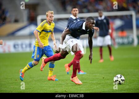 Stade-Le Mans, Le Mans, Frankreich. 10. Oktober 2014. U23-internationaler Fußball. Euro 2015-Qualifikationsspiel zwischen Frankreich und Schweden. Kurt Zouma (Fra) Credit: Action Plus Sport/Alamy Live News Stockfoto