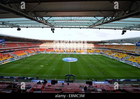 Stade-Le Mans, Le Mans, Frankreich. 10. Oktober 2014. U23-internationaler Fußball. Euro 2015-Qualifikationsspiel zwischen Frankreich und Schweden. Entfernt an Spielzeit Credit: Action Plus Sport/Alamy Live News Stockfoto