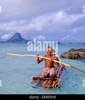 Kinder aus Navotua Dorf auf den Yasawa Inseln in Fidschi Stockfoto