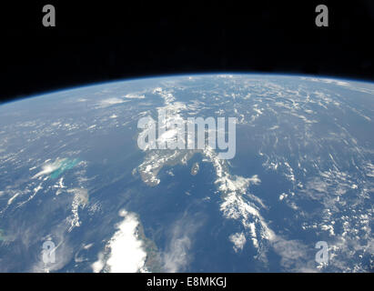 15. Juli 2012 - Blick vom Raum der Saharastaub weht westlich von Afrika, in den tropischen atlantischen Ozean. Am Rand des Stockfoto