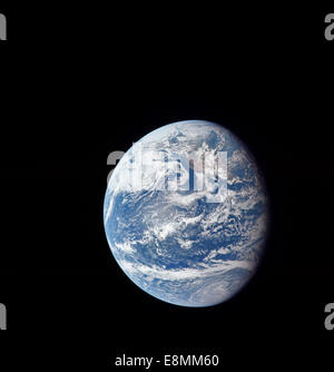 16. Juli 1969 - Erde, die Erde auf den Mond durch die Apollo 11 Crew auf ihre Hinfahrt entnommen. Kalifornien, die Pacif Stockfoto
