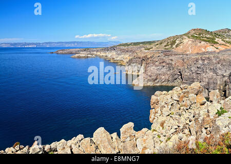 Klippe in San Pietro Insel Carloforte, Sardinien, Italien Stockfoto
