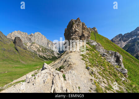 WW1 Ruines in den Dolomiten Berg, Fassatal, Trentino, Italien Stockfoto