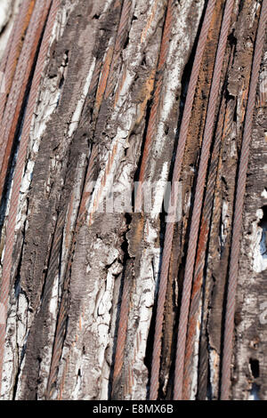 Nahaufnahme der alten Stahl-Kabel Stockfoto