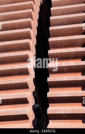 Nahaufnahme des alten Zahnräder Stockfoto