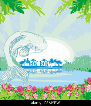 schöne Koi Karpfen Fisch Abbildung Stockfoto