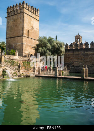 Gärten von Alcazar de Los Reyes Cristianos, Cordoba Stockfoto