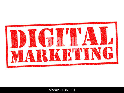 DIGITAL MARKETING roten Stempel auf einem weißen Hintergrund. Stockfoto