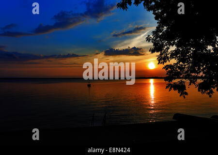 Sonnenuntergang See Champlain Alburgh Vermont Stockfoto