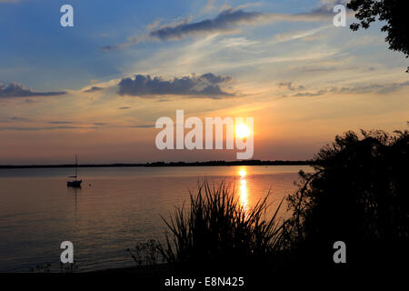 Sonnenuntergang See Champlain Alburgh Vermont Stockfoto