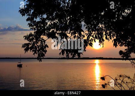 Sonnenuntergang See Champlain Alburgh Vermont Stockfoto