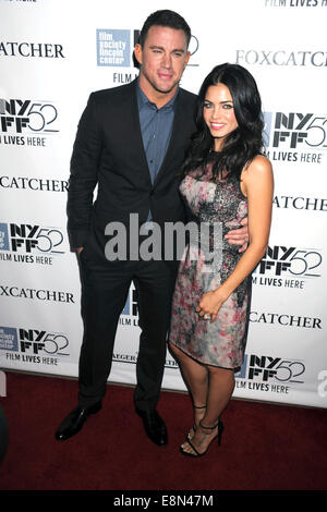 Channing Tatum und Jenna Dewan besuchen die Premiere von "Foxcatcher" während der 52. New York Film Festival in der Alice Tully Hall am 10. Oktober 2014 in New York City Stockfoto