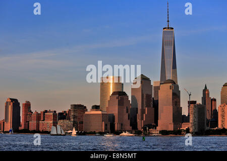 Sonnenuntergang am unteren Manhattan New York City Stockfoto