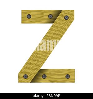 Bunte Illustrationen mit Holz Buchstabe Z auf weißem Hintergrund Stockfoto