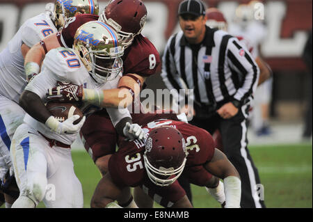 Philadelphia, Pennsylvania, USA. 11. Oktober 2014. Tulsas RB, JAMES FLANDERS (20) läuft gegen Verteidigung des Tempels während des Spiels wurde in Lincoln Financial Field in Philadelphia PA Tempel schlagen Tulsa, 35-24 © Ricky Fitchett/ZUMA Draht/Alamy Live News Stockfoto