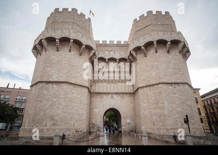 Torres de Serranos, Valencia, Spanien. Stockfoto