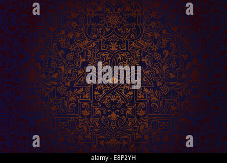 Elegant und stilisierten floralen Damast ornamentalen Hintergrund Stockfoto