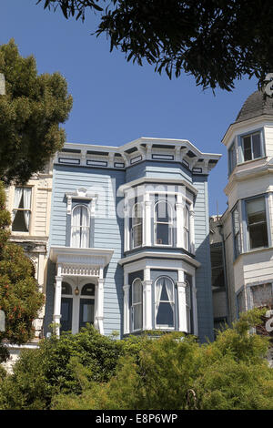 Viktorianische Architektur, Lower Pacific Heights, San Francisco, Kalifornien Stockfoto